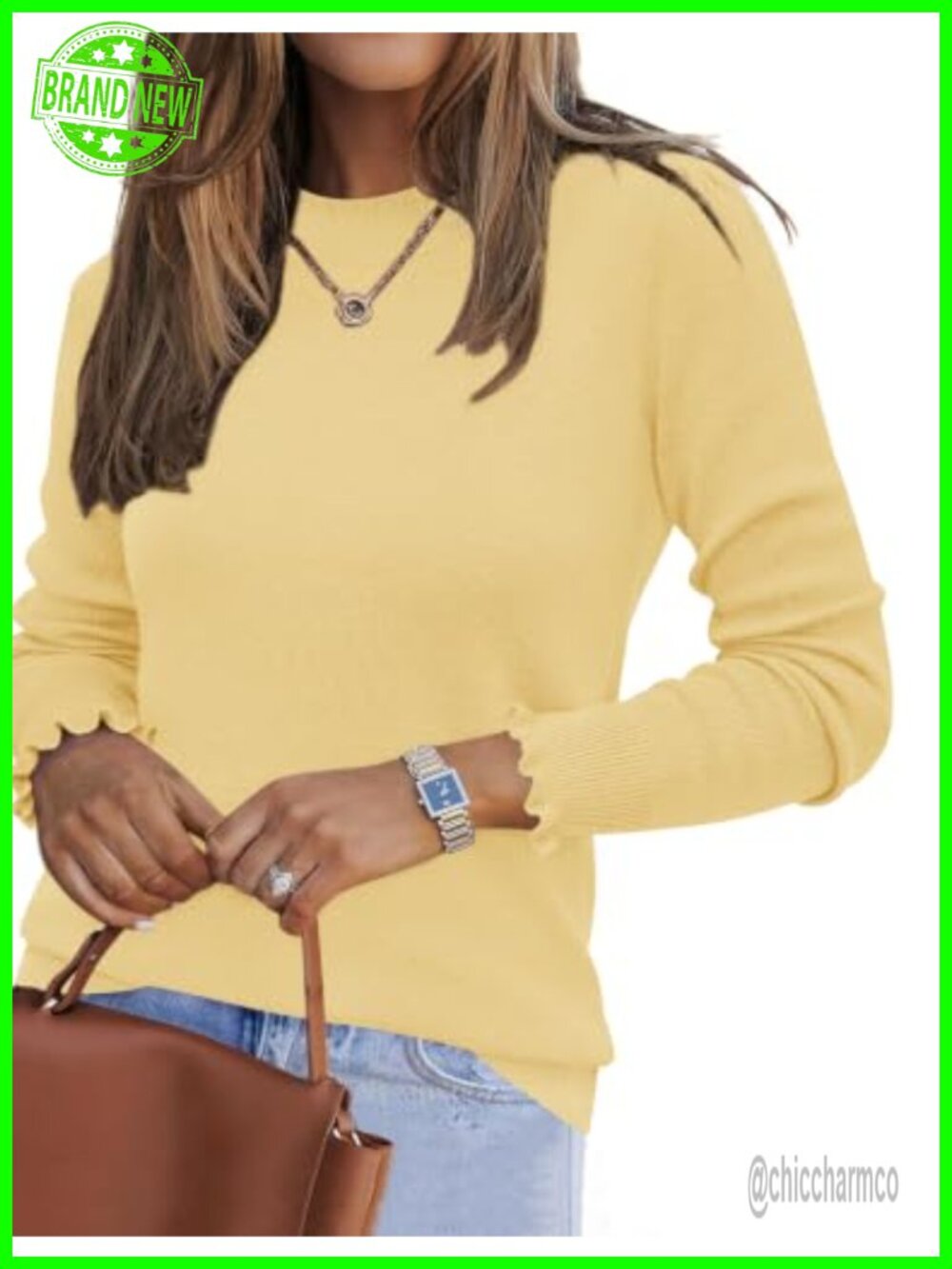 Mock Neck Wool Blend Long Sleeve Knit Sweater Women Dressy Pullover